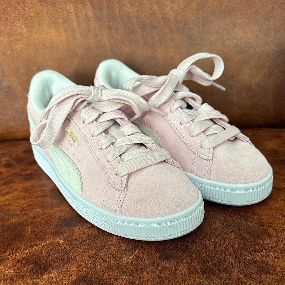Puma Kids Light Pink Suede Sneakers